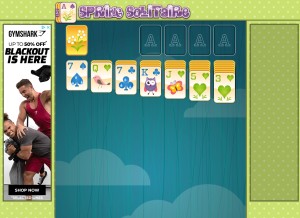 How springsolitaire.com looks like on a tablet such as an iPad.