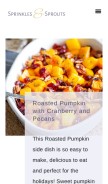 How sprinklesandsprouts.com looks like on a mobile device such as an iPhone.