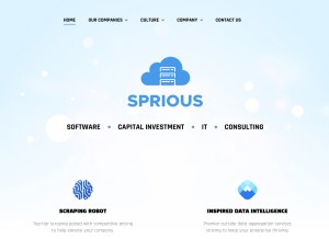 How sprious.com looks like on a tablet such as an iPad.