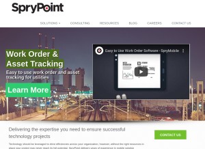 How sprypoint.com looks like on a tablet such as an iPad.