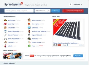 How sprzedajemy.pl looks like on a tablet such as an iPad.