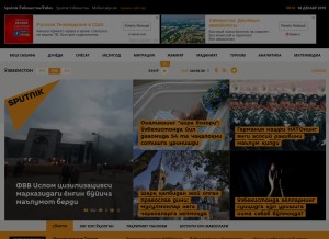 How sputniknews-uz.com looks like on a tablet such as an iPad.