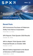 How spx.com looks like on a mobile device such as an iPhone.