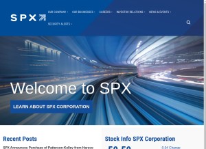 How spx.com looks like on a tablet such as an iPad.