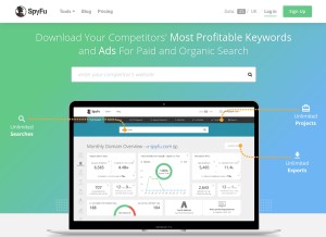 How spyfu.com looks like on a tablet such as an iPad.