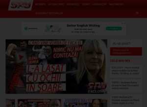 How spynews.ro looks like on a tablet such as an iPad.