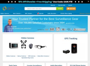 How spytec.com looks like on a tablet such as an iPad.
