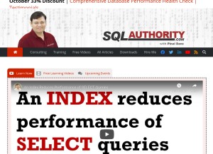 How sqlauthority.com looks like on a tablet such as an iPad.