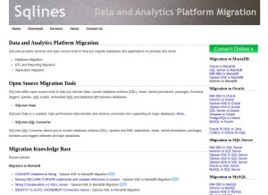 How sqlines.com looks like on a tablet such as an iPad.