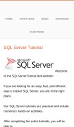 How sqlservertutorial.net looks like on a mobile device such as an iPhone.
