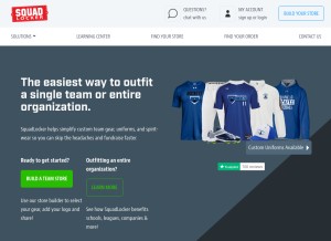How squadlocker.com looks like on a tablet such as an iPad.