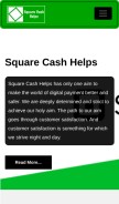 How squarecashelps.com looks like on a mobile device such as an iPhone.