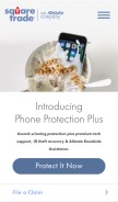 How squaretrade.com looks like on a mobile device such as an iPhone.