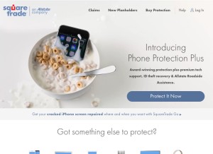 How squaretrade.com looks like on a tablet such as an iPad.