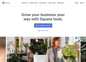 How squareup.com looks like on a tablet such as an iPad.