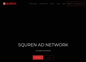 How squren.com looks like on a tablet such as an iPad.