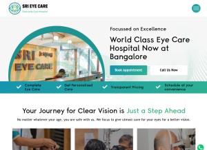 How srieyecarehospital.com looks like on a tablet such as an iPad.
