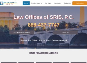 How srislawyer.com looks like on a tablet such as an iPad.