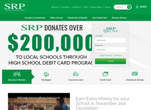 How srpfcu.org looks like on a tablet such as an iPad.