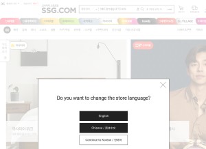 How ssg.com looks like on a tablet such as an iPad.
