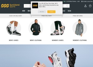 How sssports.com looks like on a tablet such as an iPad.