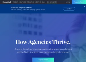 How stackadapt.com looks like on a tablet such as an iPad.