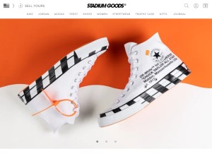 How stadiumgoods.com looks like on a tablet such as an iPad.