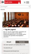 How stadt-koeln.de looks like on a mobile device such as an iPhone.