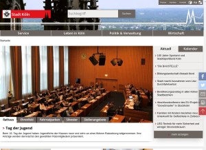 How stadt-koeln.de looks like on a tablet such as an iPad.