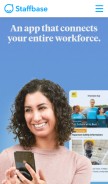 How staffbase.com looks like on a mobile device such as an iPhone.