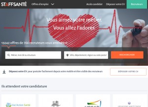 How staffsante.fr looks like on a tablet such as an iPad.