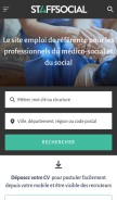 How staffsocial.fr looks like on a mobile device such as an iPhone.