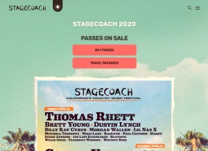 How stagecoachfestival.com looks like on a tablet such as an iPad.