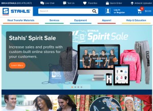 How stahls.com looks like on a tablet such as an iPad.