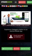 How stakegains.com looks like on a mobile device such as an iPhone.