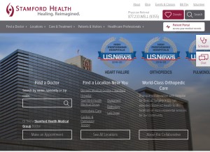 How stamfordhealth.org looks like on a tablet such as an iPad.