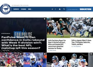 How stampedeblue.com looks like on a tablet such as an iPad.