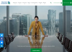 How standardchartered.com looks like on a tablet such as an iPad.