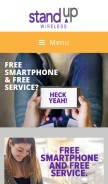 How standupwireless.com looks like on a mobile device such as an iPhone.