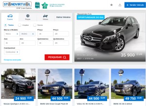 How standvirtual.com looks like on a tablet such as an iPad.
