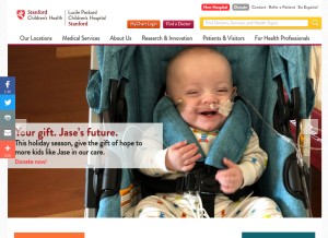 How stanfordchildrens.org looks like on a tablet such as an iPad.