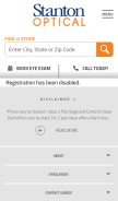 How stantonoptical.com looks like on a mobile device such as an iPhone.