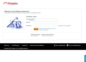 How staplesadvantage.com looks like on a tablet such as an iPad.
