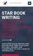 How starbookwriting.com looks like on a mobile device such as an iPhone.