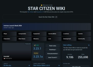 How starcitizen.tools looks like on a tablet such as an iPad.
