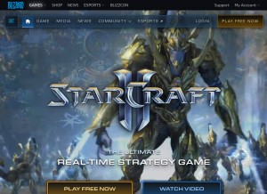 How starcraft2.com looks like on a tablet such as an iPad.