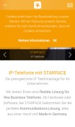 How starface.com looks like on a mobile device such as an iPhone.