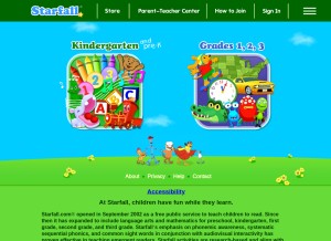 How starfall.com looks like on a tablet such as an iPad.