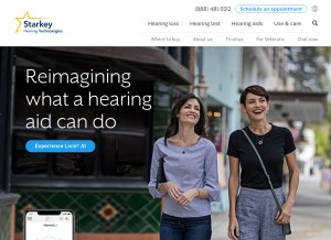 How starkey.com looks like on a tablet such as an iPad.