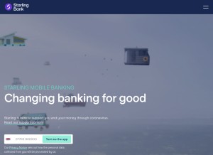 How starlingbank.com looks like on a tablet such as an iPad.